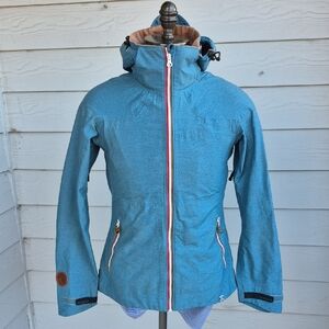 MALOJA Teal Blue Polyester Nylon Shell Womens Medium Full Zip Jacket